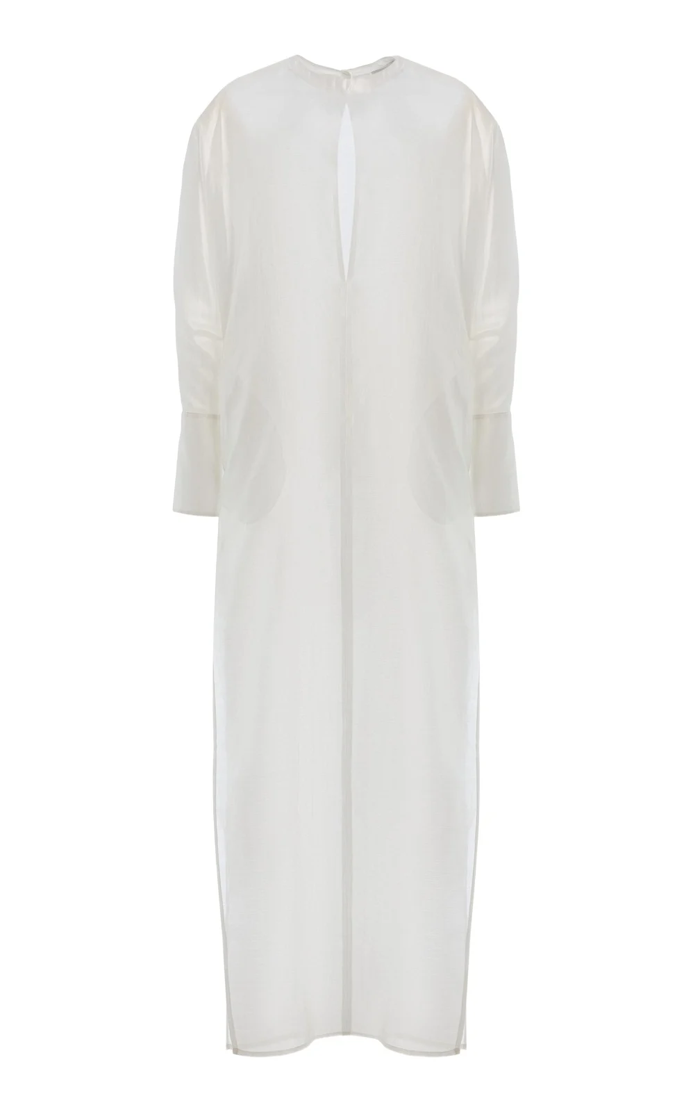 Marine Keyhole Voile Maxi Dress