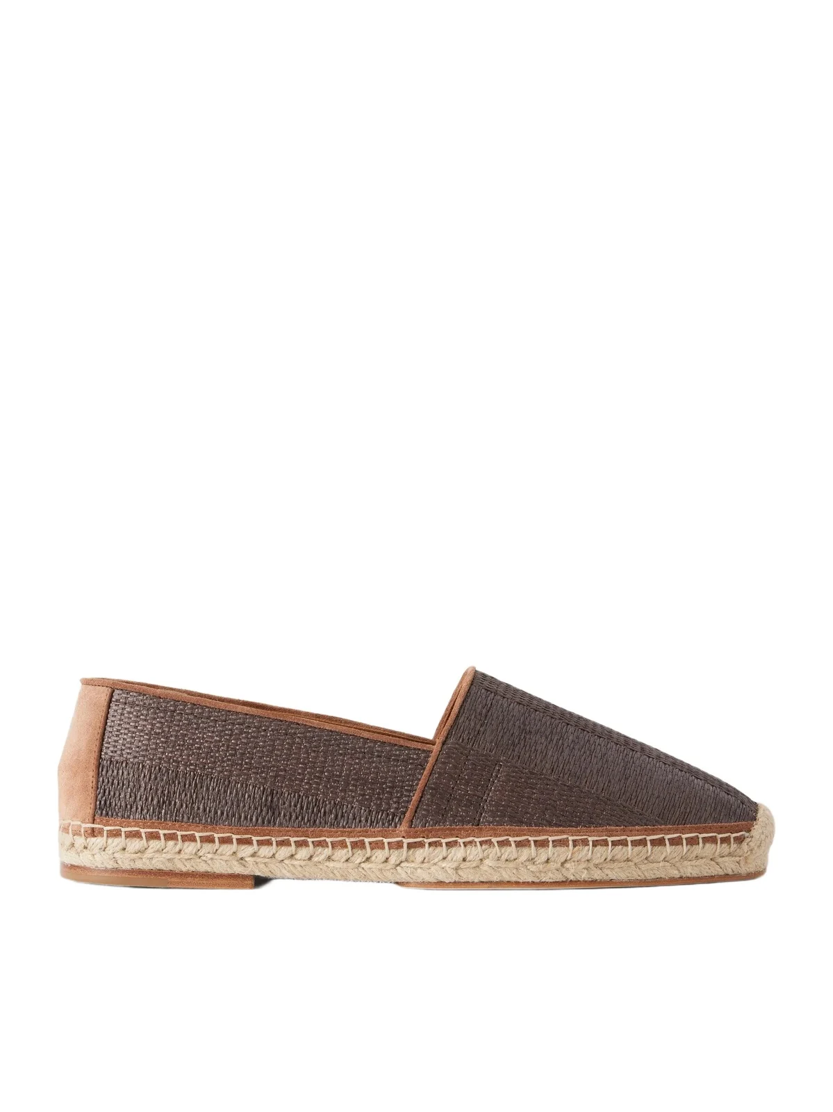 Brunello Cucinelli Leather-Trimmed Woven Raffia Espadrilles - Men