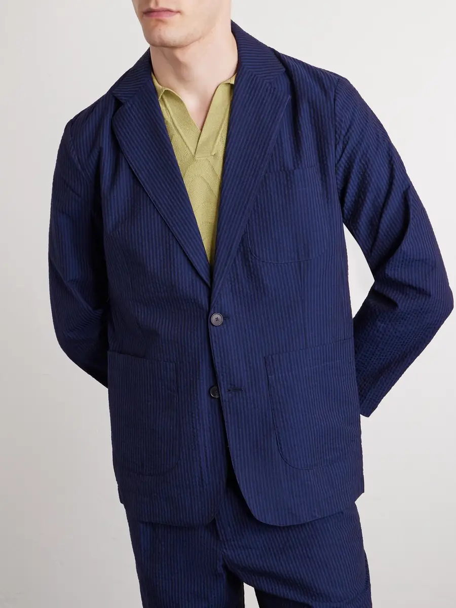 Portuguese Flannel Atlantico Organic Cotton-Seersucker Suit Jacket - Men | Thumbnail 3 Portuguese Flannel Atlantico Organic Cotton-Seersucker Suit Jacket - Men | Thumbnail 3