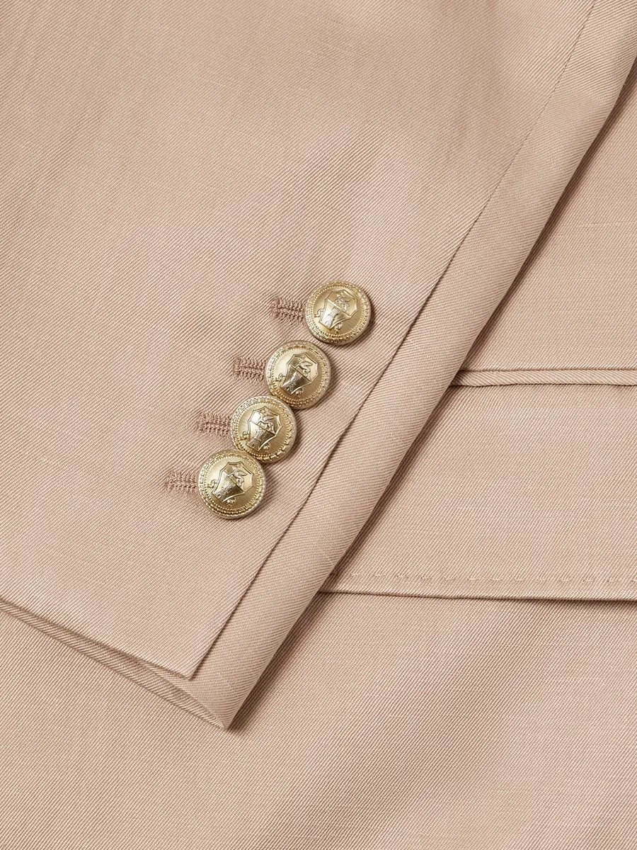 Brunello Cucinelli Double-Breasted Silk and Linen-Blend Twill Blazer - Men | Thumbnail 6