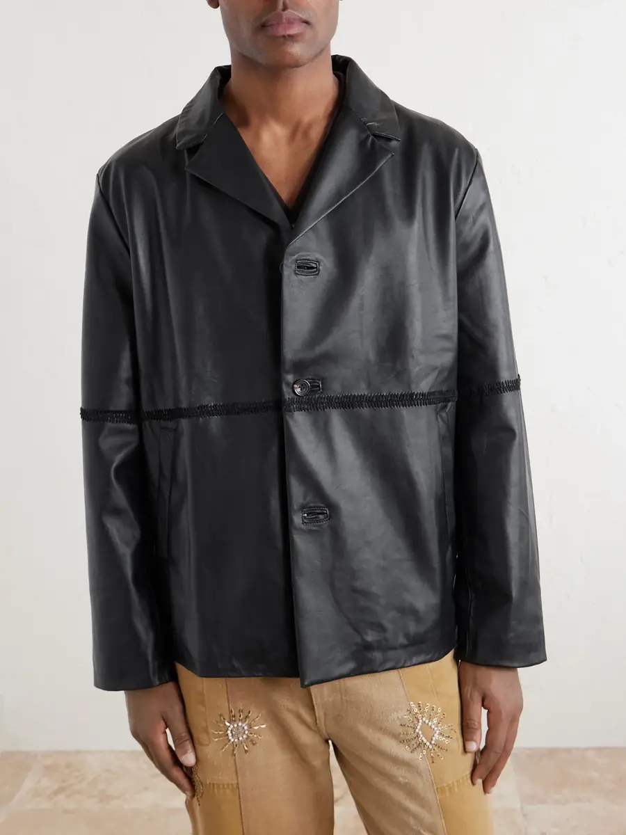 Kartik Research Embroidered Leather Jacket - Men | Thumbnail 3