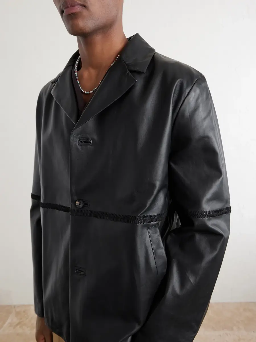 Kartik Research Embroidered Leather Jacket - Men | Thumbnail 5