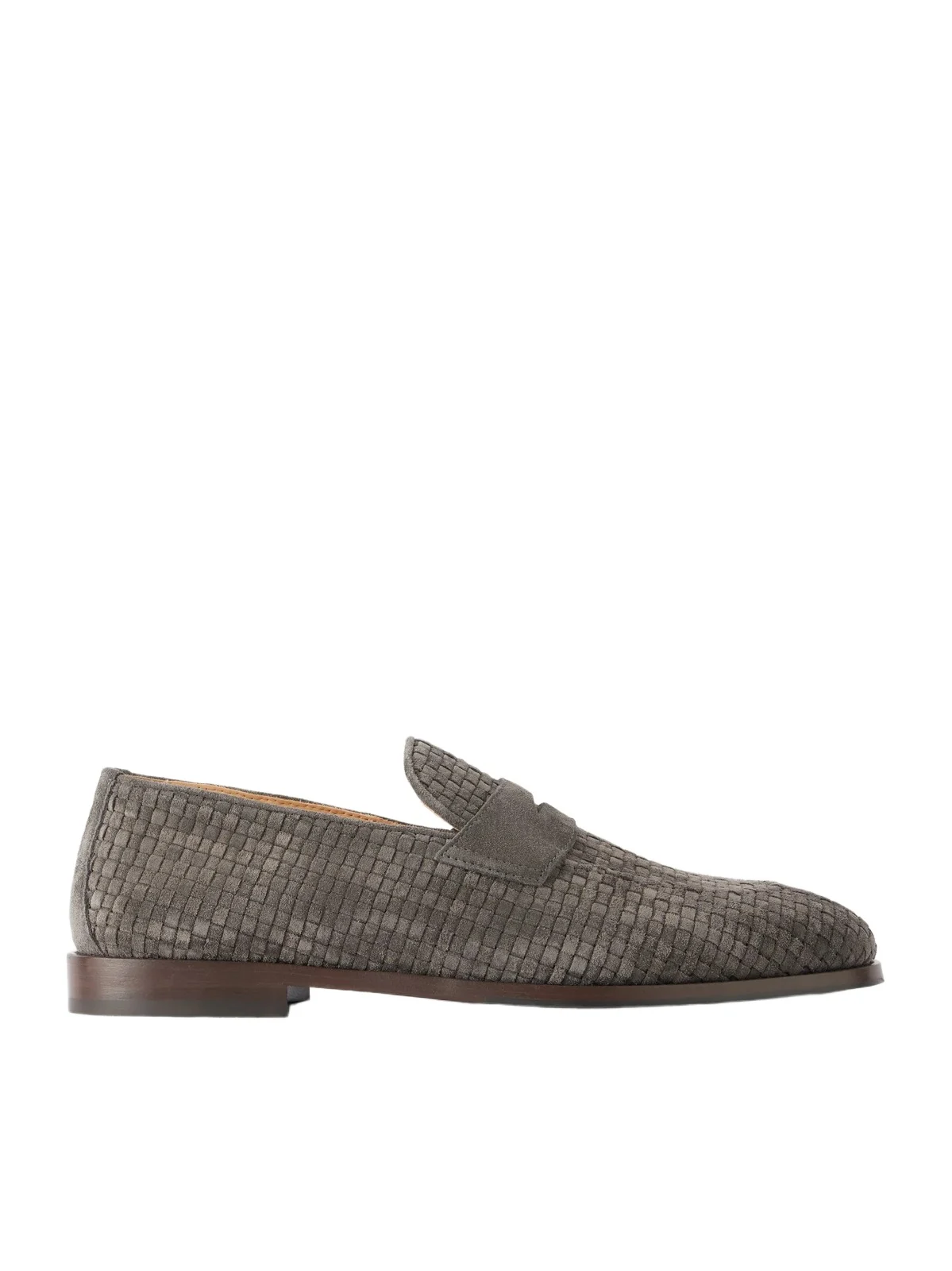 Woven Suede Penny Loafers - Men Woven Suede Penny Loafers - Men