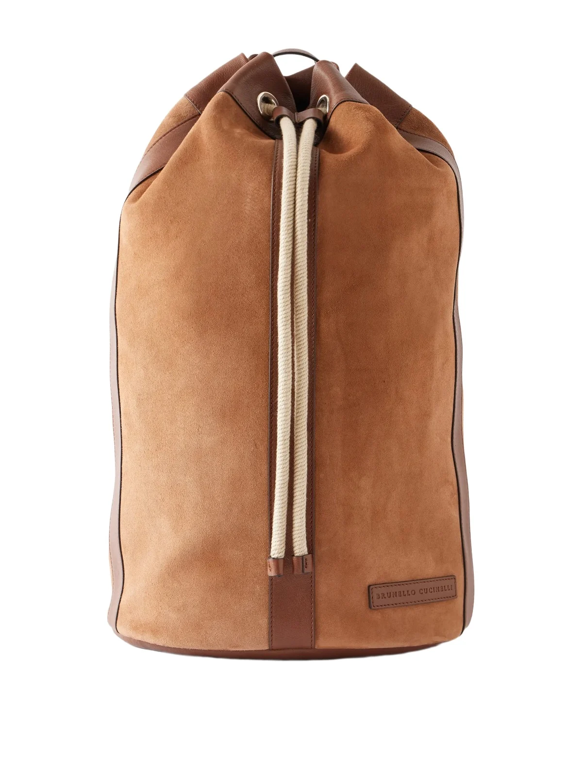 Leather-Trimmed Suede Backpack - Men Leather-Trimmed Suede Backpack - Men
