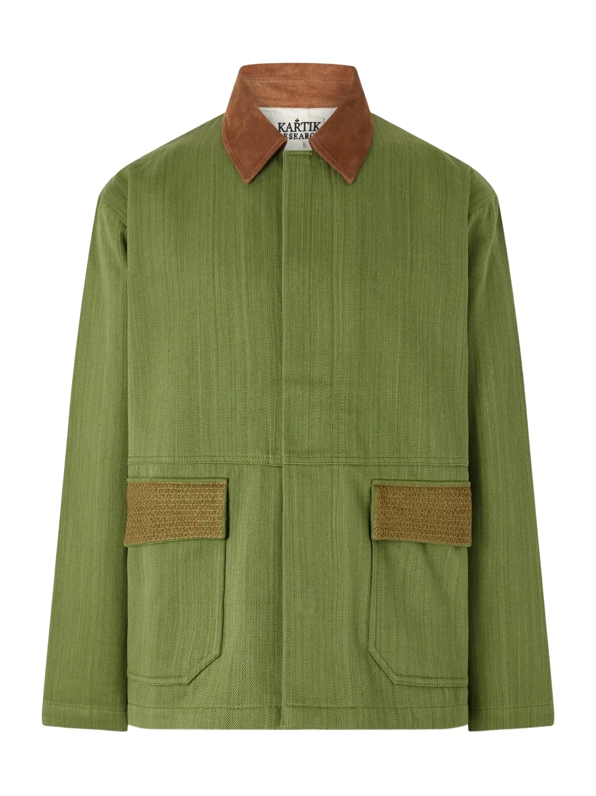 Kartik Research Jodhpur Embroidered Suede-Trimmed Cotton Jacket - Men