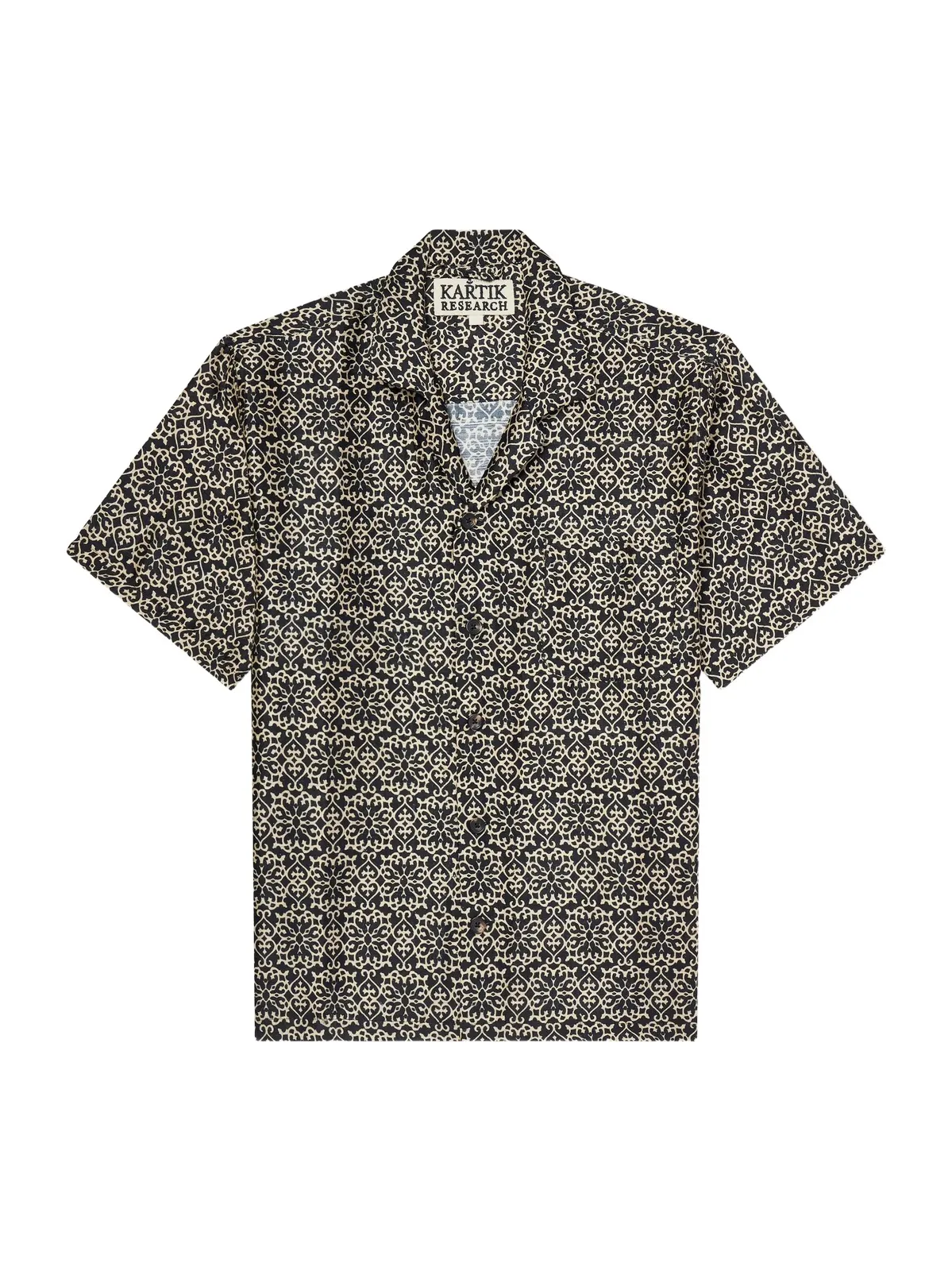 Camp-Collar Printed Silk Shirt - Men