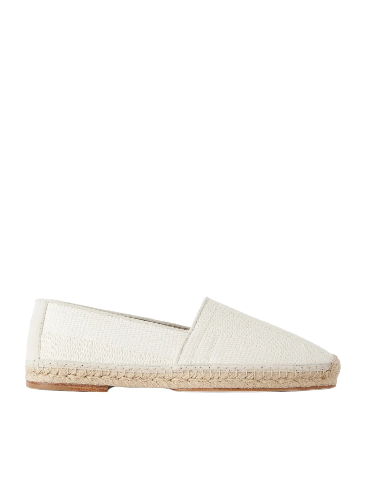 Brunello Cucinelli Leather-Trimmed Woven Raffia Espadrilles - Men