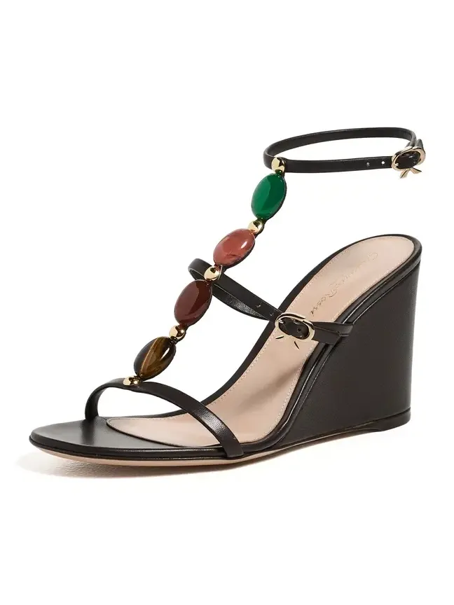 Nappa Wedge Sandals