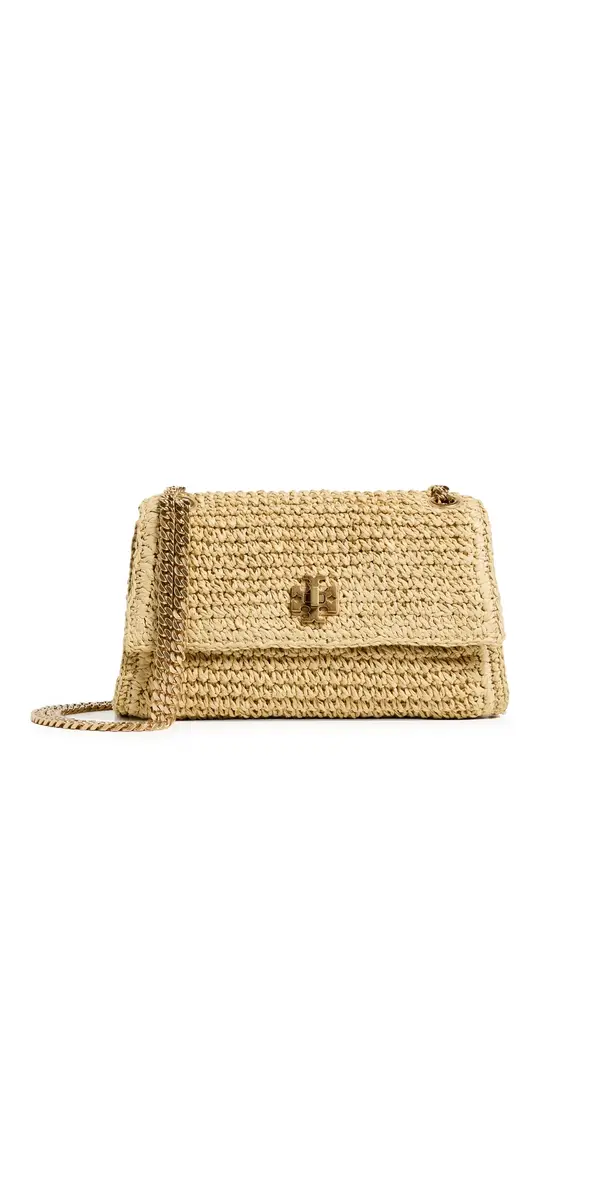 Tory Burch Kira Turnlock Woven Mini Bag Natural One Size | Image 1 Tory Burch Kira Turnlock Woven Mini Bag Natural One Size | Image 1