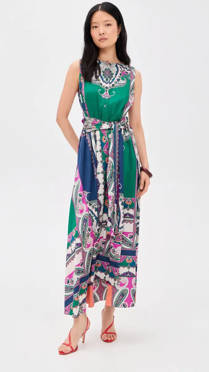 MISA Anabella Dress ulticolored Patchwork Scarf | Thumbnail 2 MISA Anabella Dress ulticolored Patchwork Scarf | Thumbnail 2