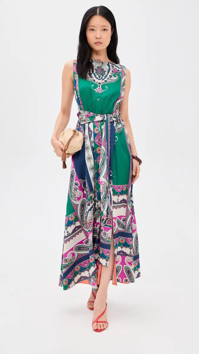 MISA Anabella Dress ulticolored Patchwork Scarf | Thumbnail 5 MISA Anabella Dress ulticolored Patchwork Scarf | Thumbnail 5