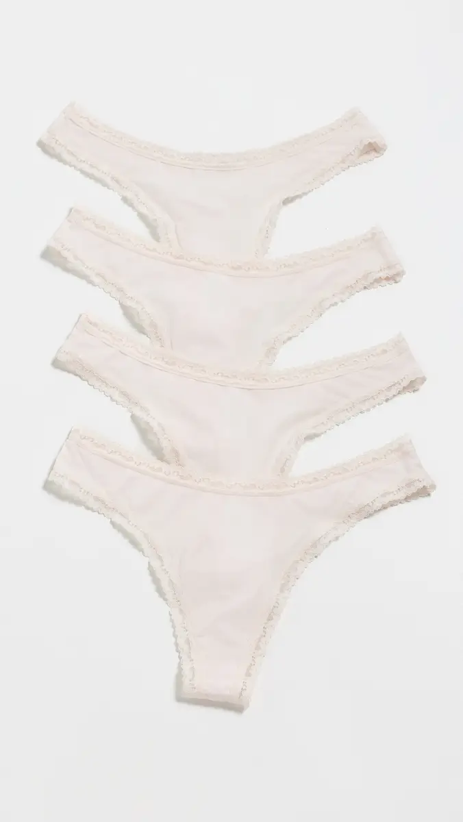 Stripe & Stare Thong Panties 4 Pack | Thumbnail 2