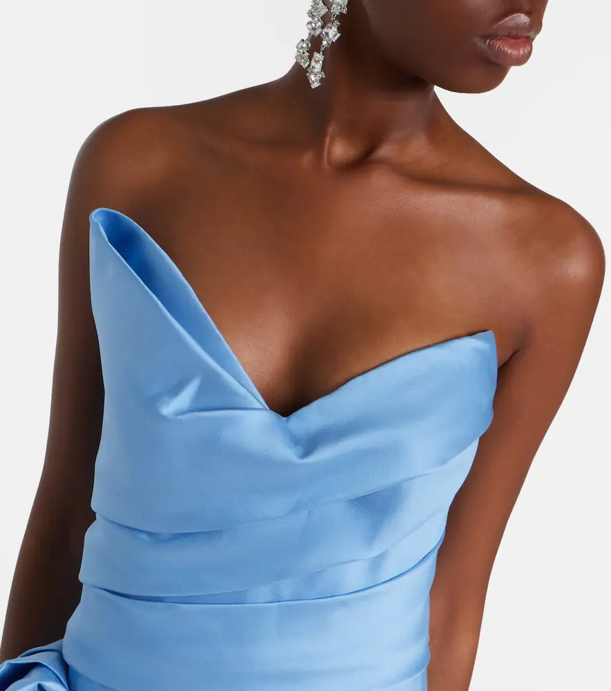 Monique Lhuillier Draped asymmetric bustier gown | Thumbnail 2 Monique Lhuillier Draped asymmetric bustier gown | Thumbnail 2