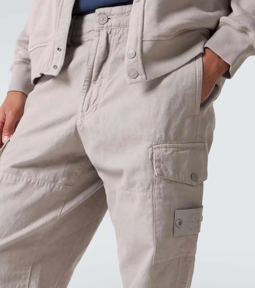 Stone Island Cotton and linen canvas cargo pants | Thumbnail 3