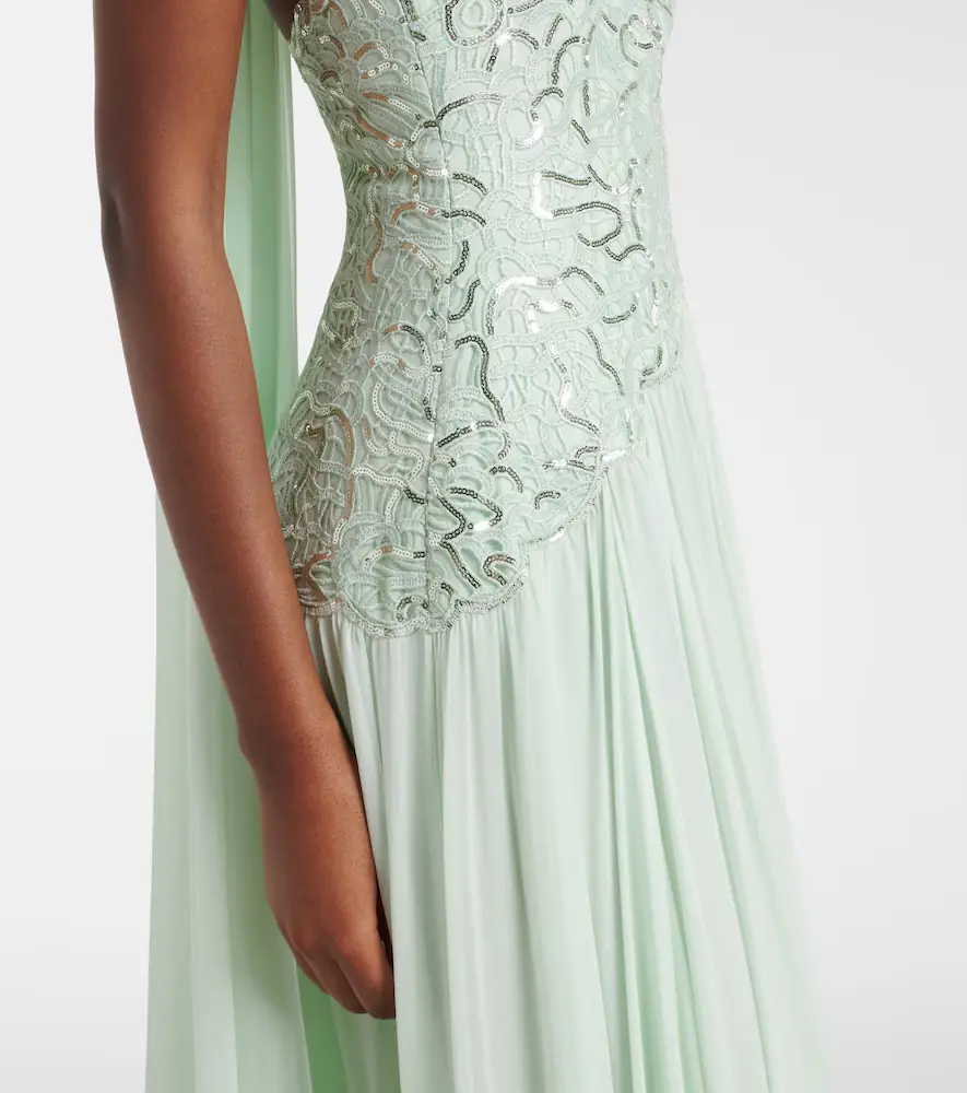 Elie Saab Sequined silk-blend gown | Thumbnail 7