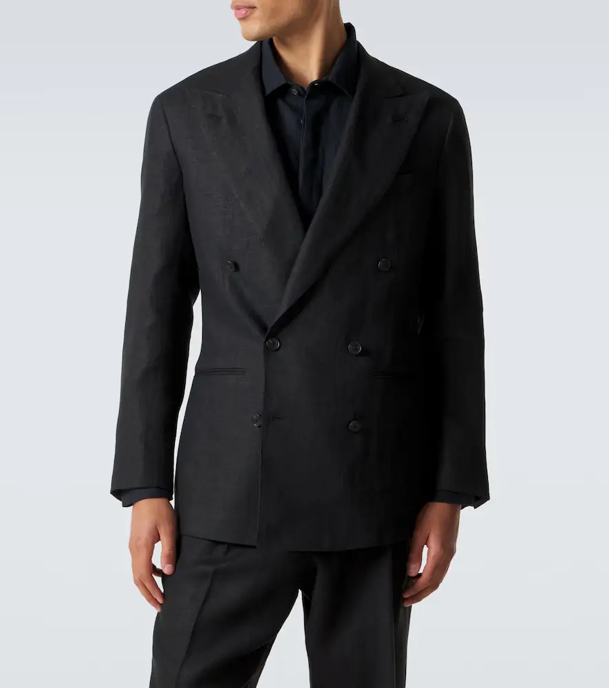 Saman Amel Double-breasted linen suit | Thumbnail 5 Saman Amel Double-breasted linen suit | Thumbnail 5