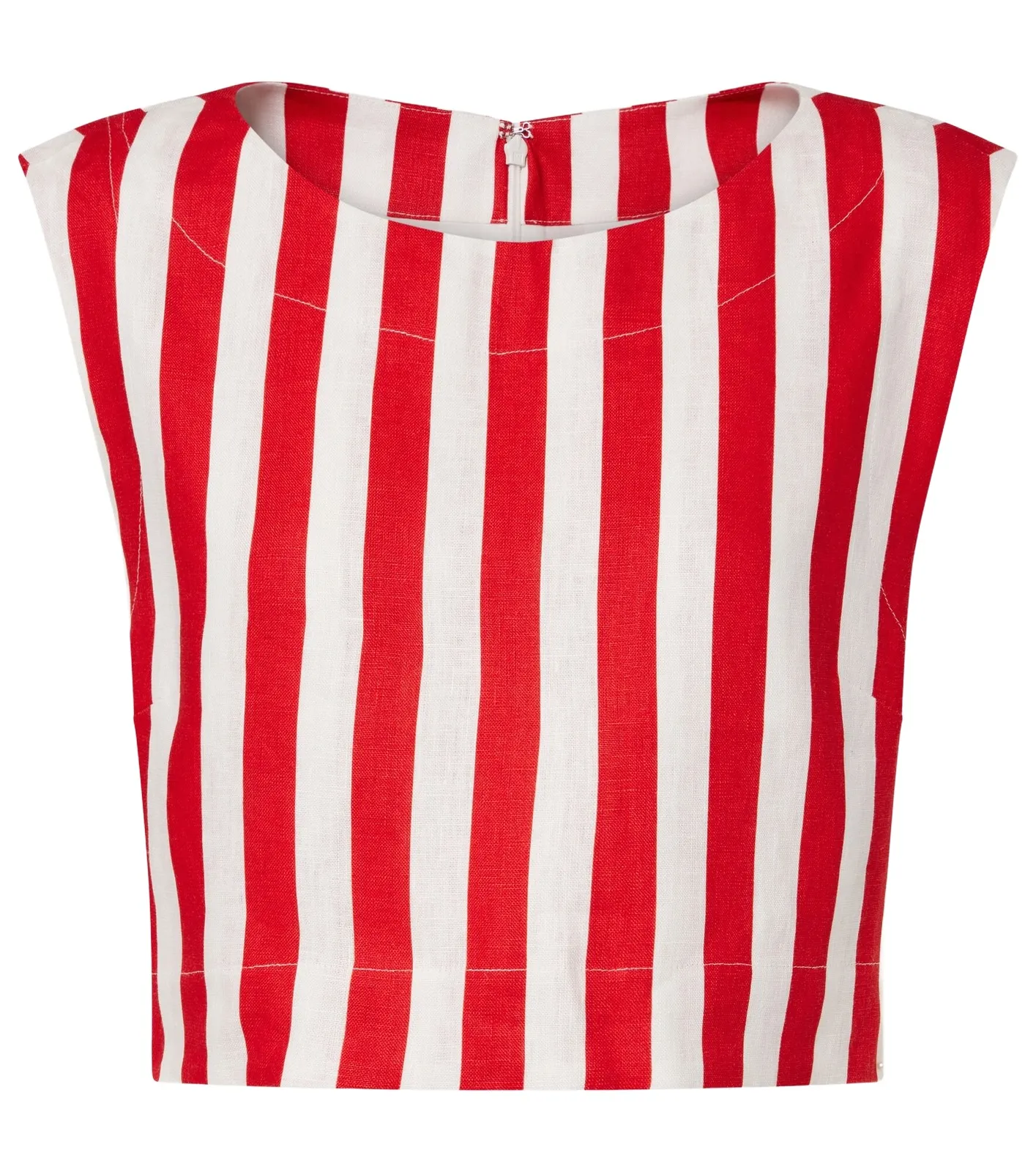 Martina striped linen crop top Martina striped linen crop top