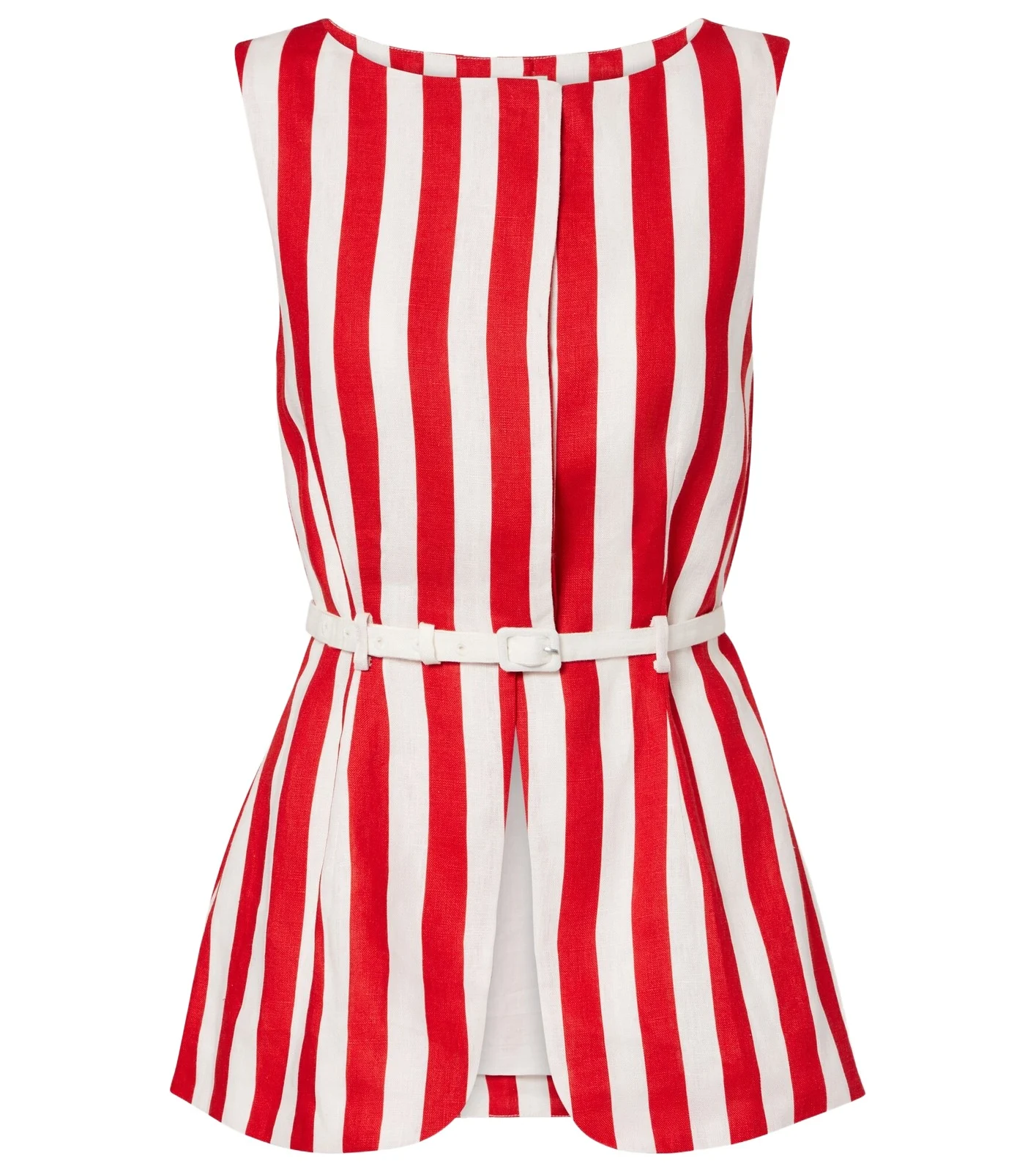 Posse Pamela belted striped linen vest