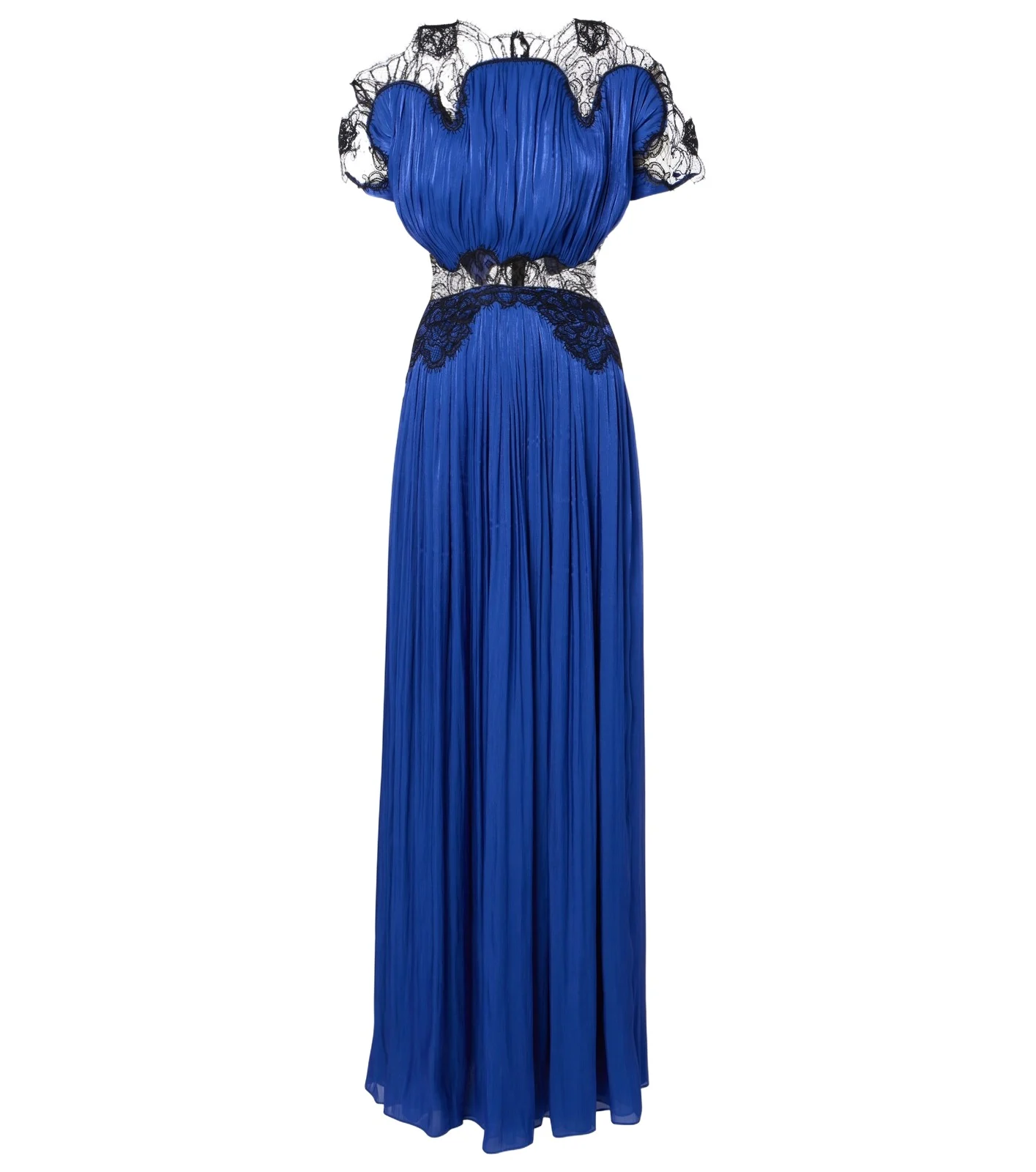 Lace-trimmed Lurex georgette gown