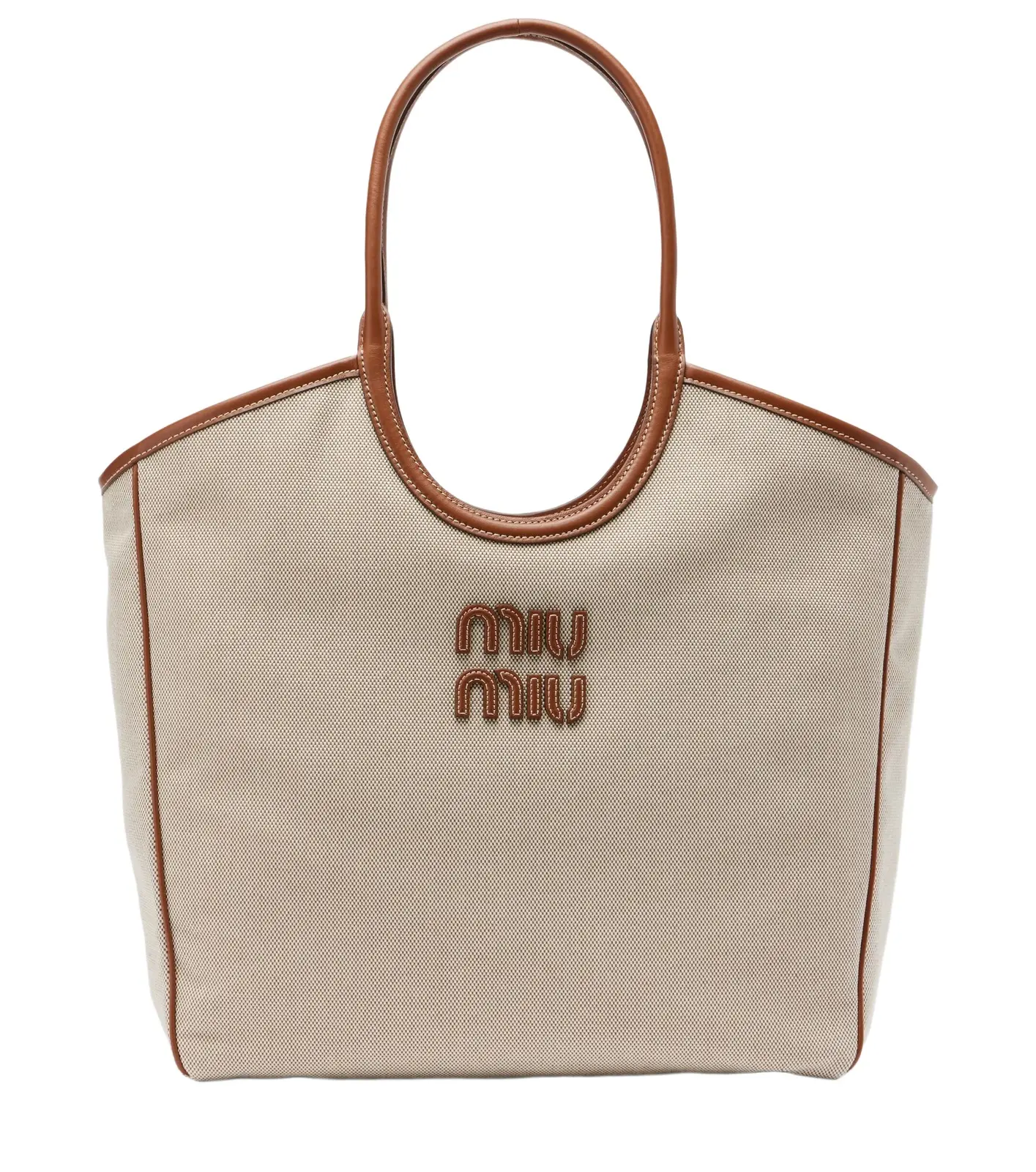 Ivy leather-trimmed canvas shopper Ivy leather-trimmed canvas shopper