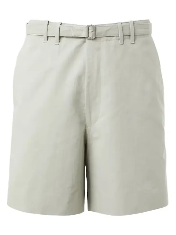 Stòffa Belted cotton and linen shorts Stòffa Belted cotton and linen shorts