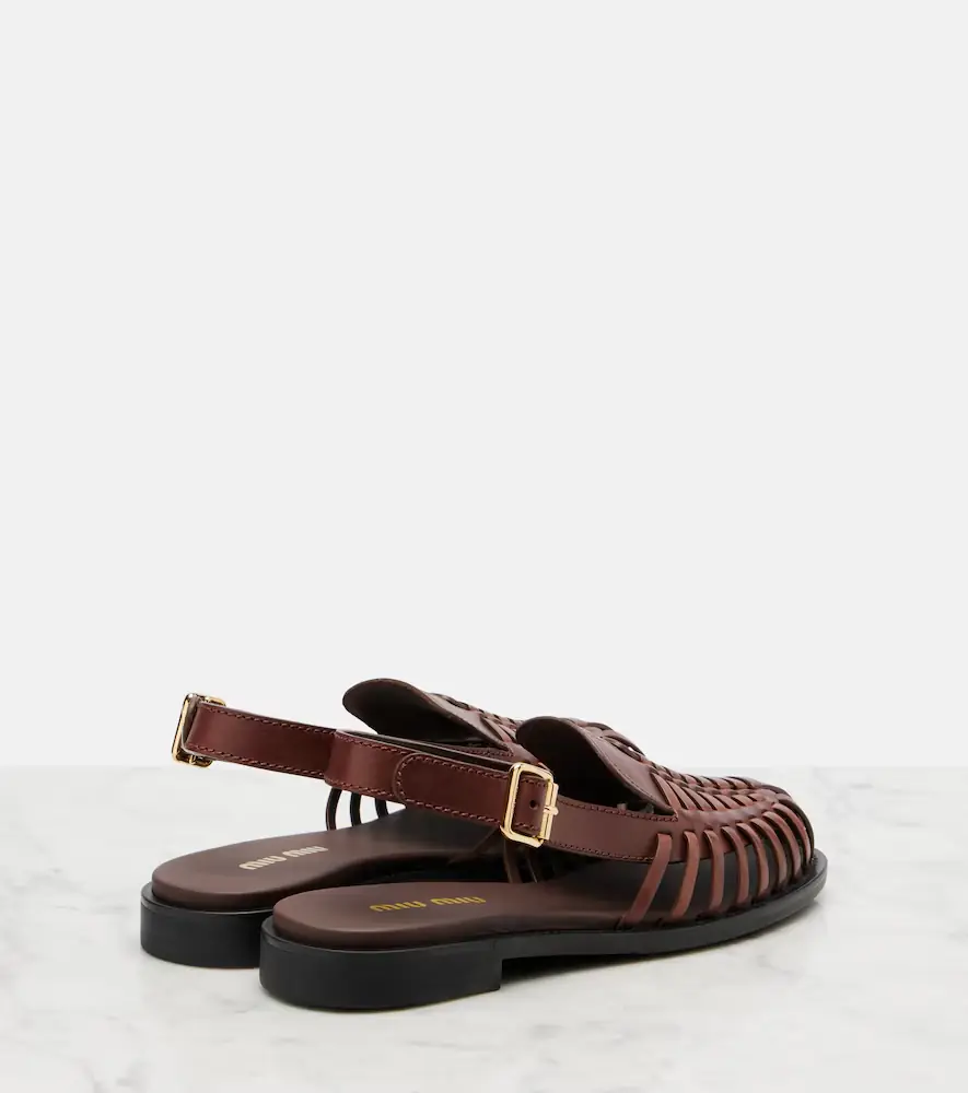Miu Miu Leather slingback fisherman sandals | Thumbnail 2