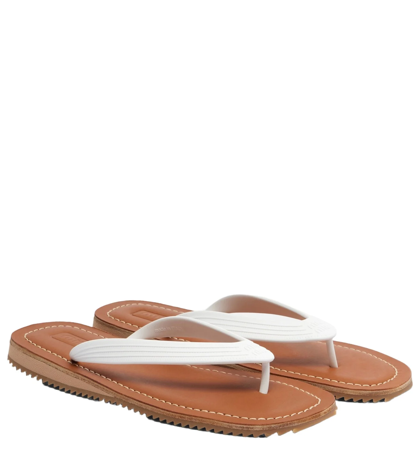 Embossed thong sandals