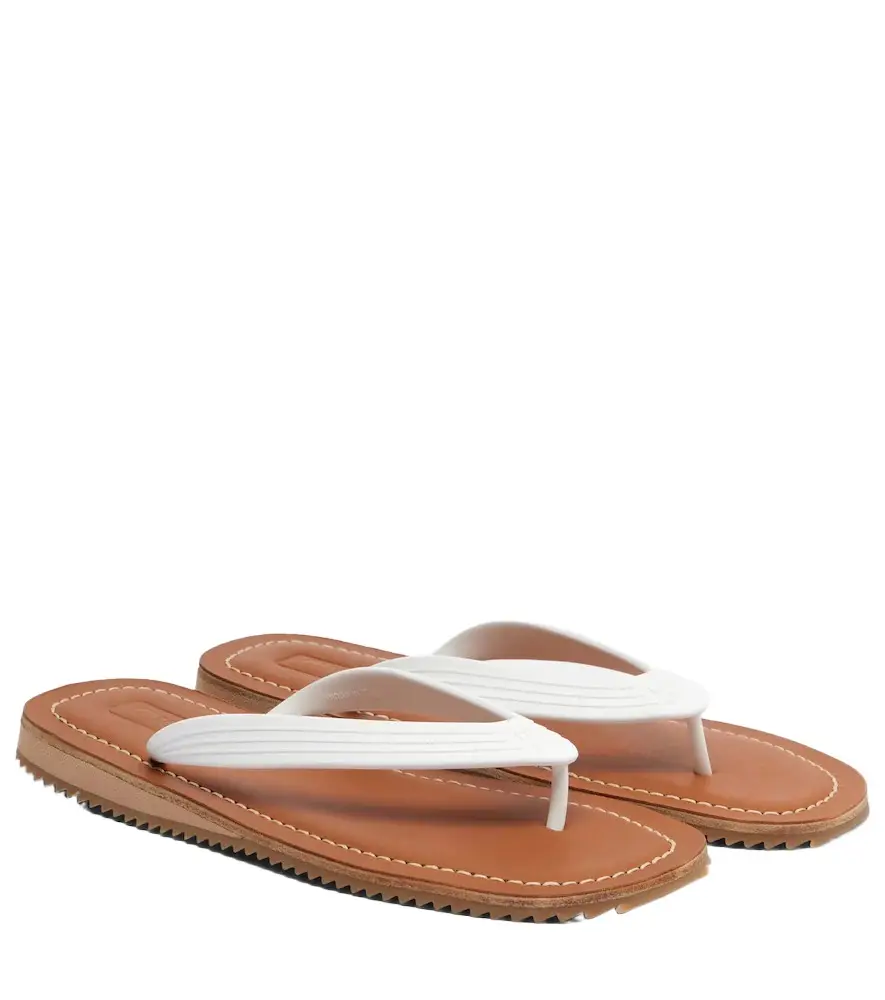Embossed thong sandals