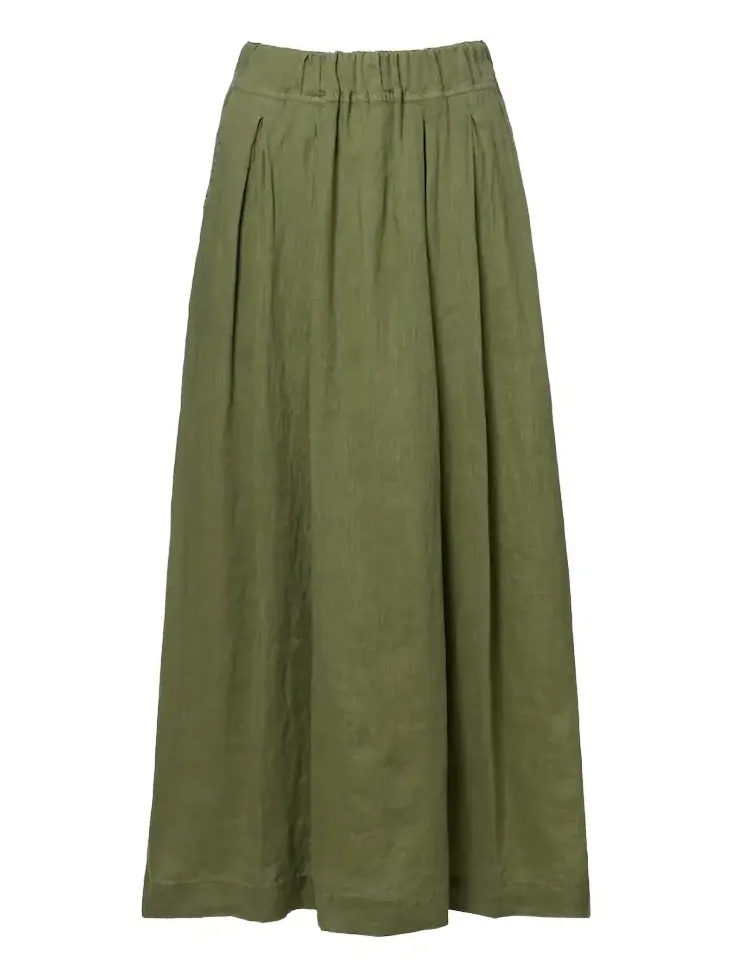 Linda linen midi skirt