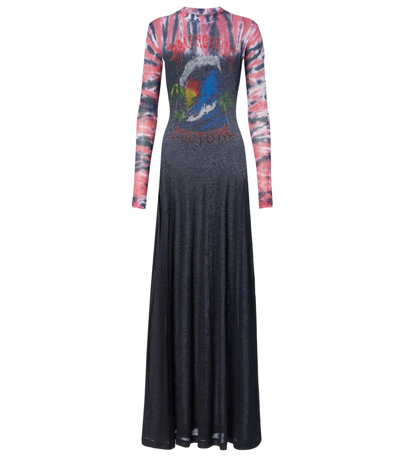 Balenciaga Printed tie-dye cotton-blend jersey maxi dress