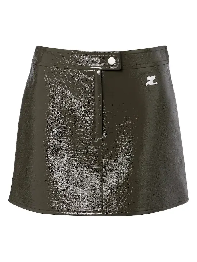Courrèges Cotton-blend vinyl miniskirt