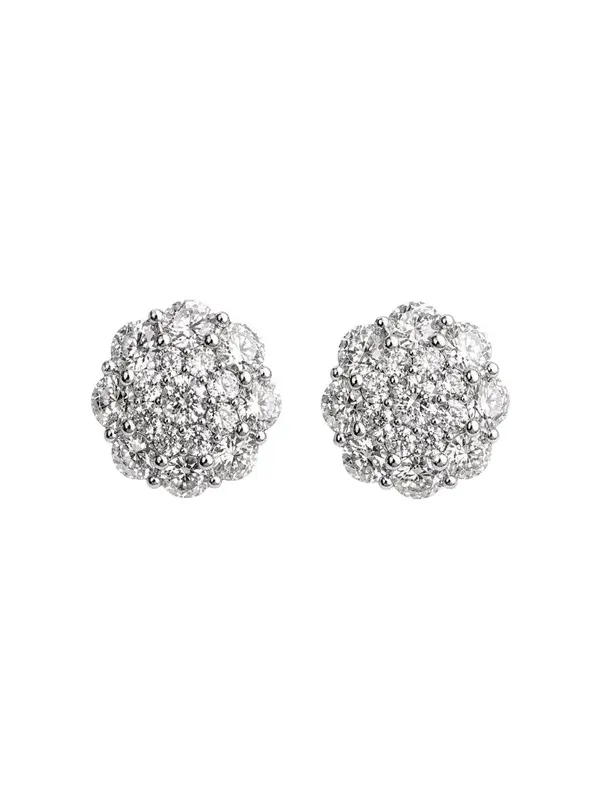 2.783ct Diamond 18K Gold Flower Stud Earrings
