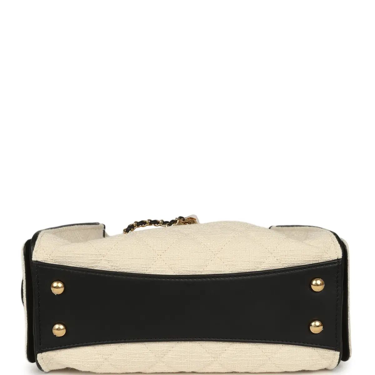 Chanel Chanel Mini 25 Hobo Bag Ecru Canvas and Black Calfskin Gold Hardware | Thumbnail 6 Chanel Chanel Mini 25 Hobo Bag Ecru Canvas and Black Calfskin Gold Hardware | Thumbnail 6