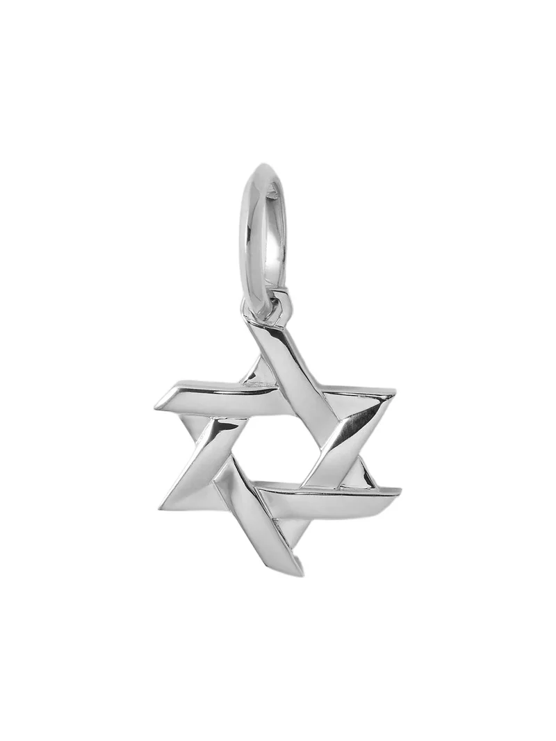 Star Of David Charm 18K White Gold