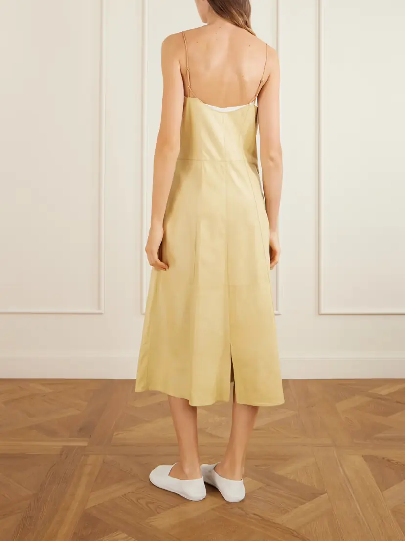Calvin Klein Collection Fia Leather Midi Dress | Thumbnail 3