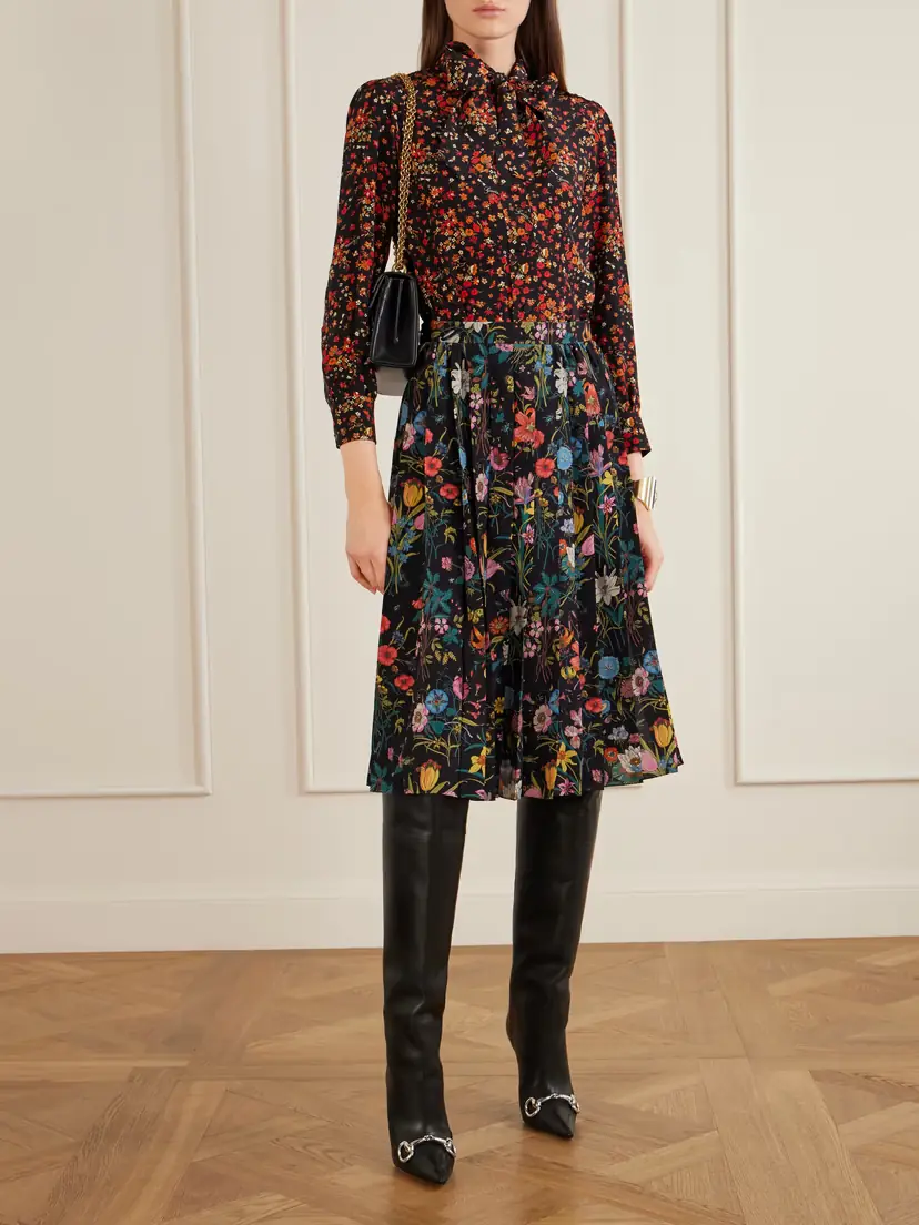 Gucci Floral-print Silk-crepe Shirt | Thumbnail 2
