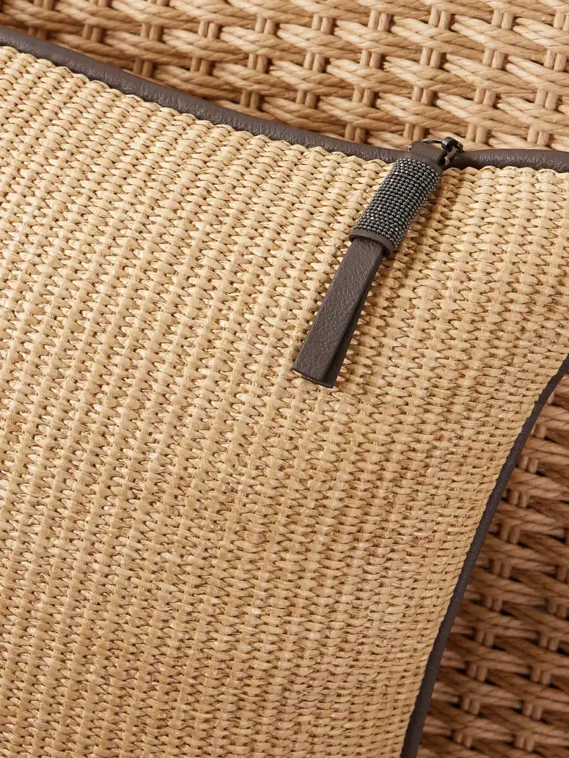 Brunello Cucinelli Raffia-effect Cushion | Thumbnail 2