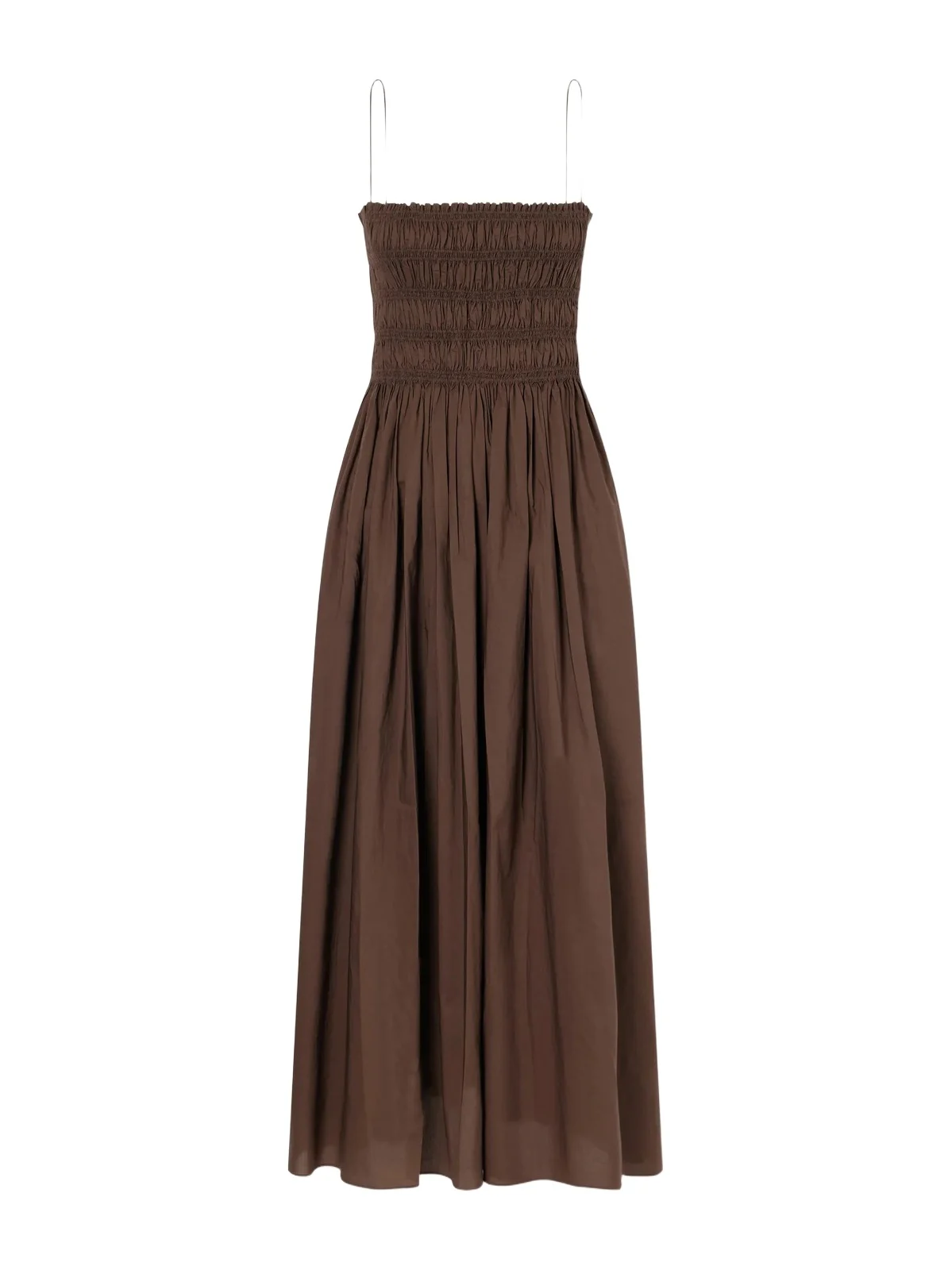 Shirred Organic Cotton Midi Dress Shirred Organic Cotton Midi Dress