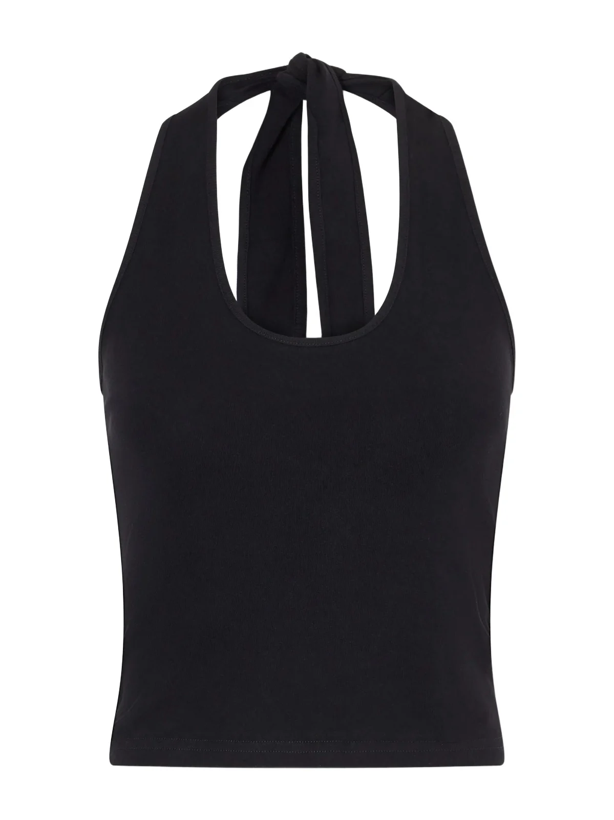 Tie-detailed Cotton-jersey Halterneck Tank Tie-detailed Cotton-jersey Halterneck Tank