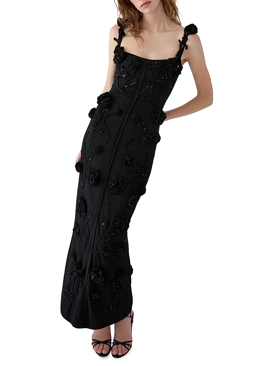 Carolina Herrera Women's Floral Crochet Cocktail Dress | Thumbnail 2 Carolina Herrera Women's Floral Crochet Cocktail Dress | Thumbnail 2