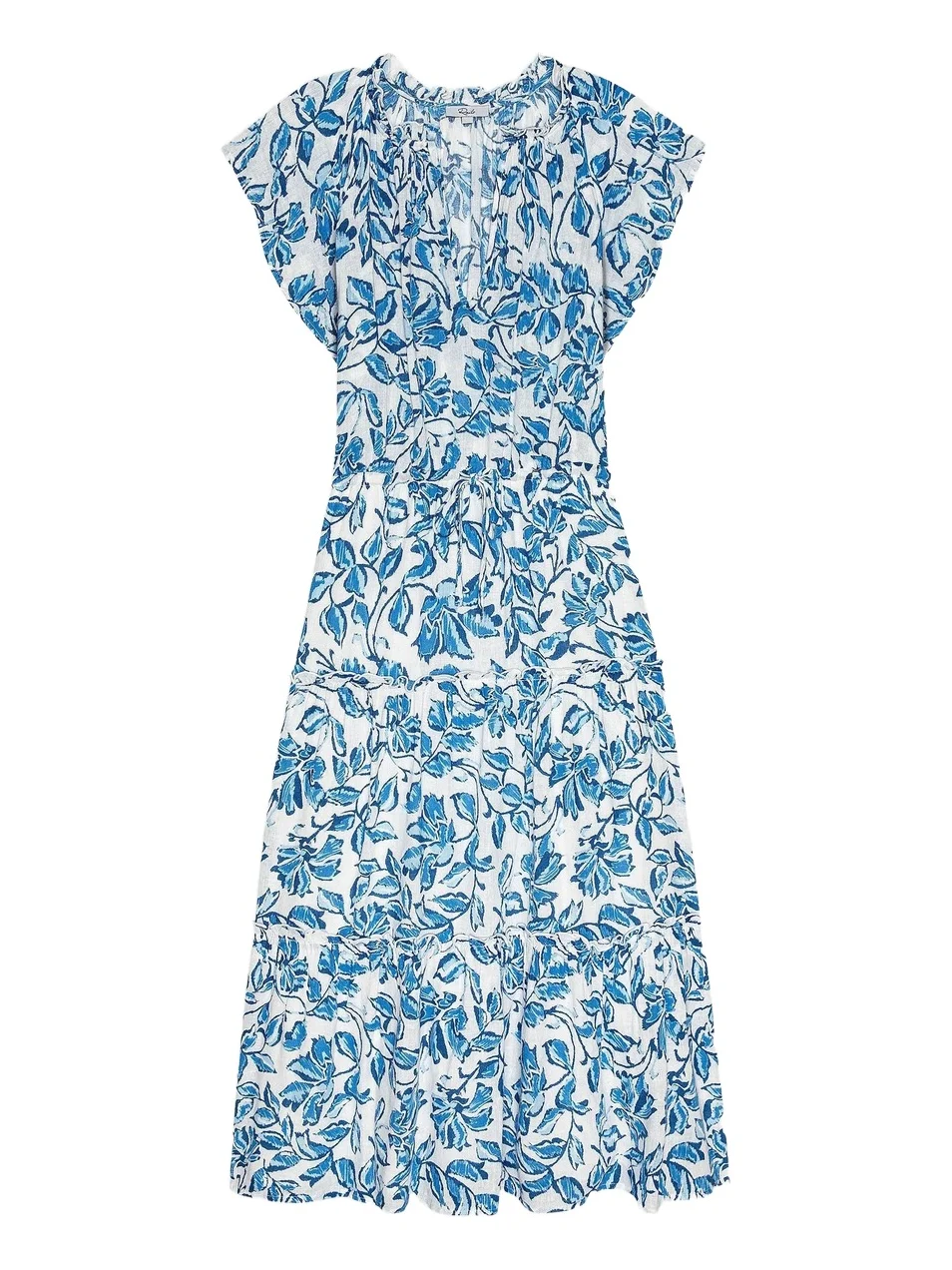 Women's Juni Leaf-Print Linen-Blend Midi-Dress