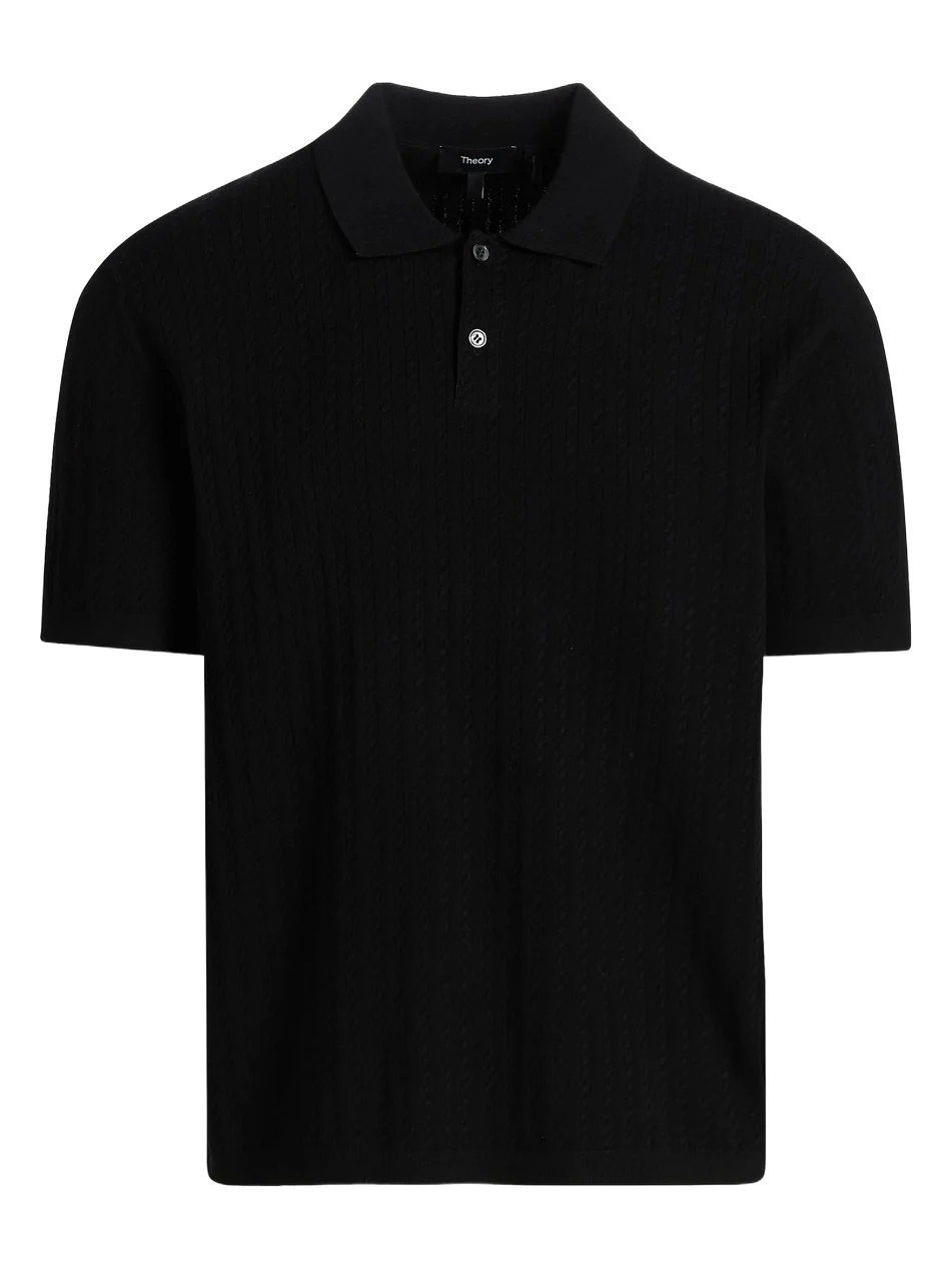 Men's Cable-Knit Polo Shirt