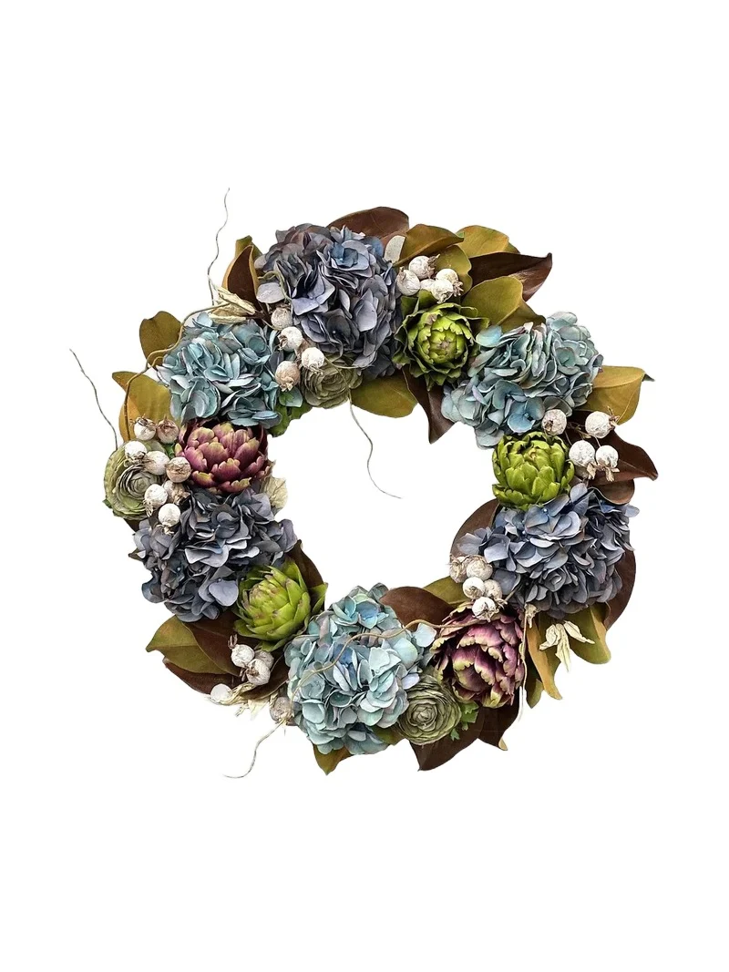 Winward Home Artificial Artichoke Hydrangea Wreath