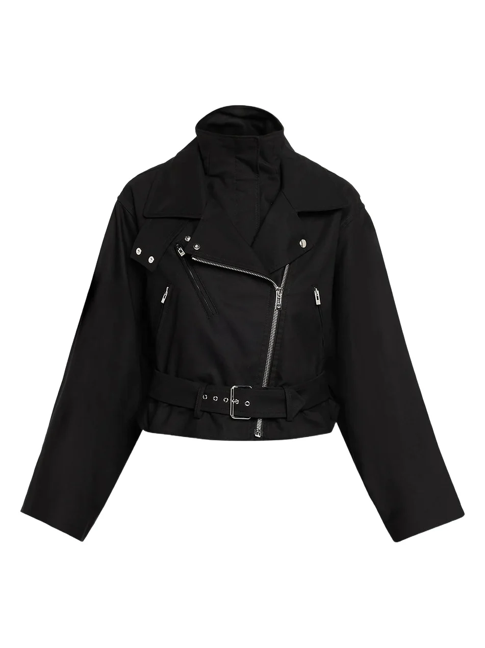 Women's Layered Cotton Biker Jacket