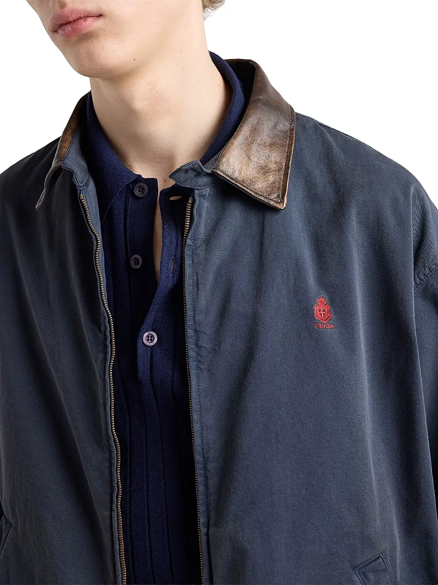 Prada Men's Cashmere and Silk Polo Shirt | Thumbnail 5