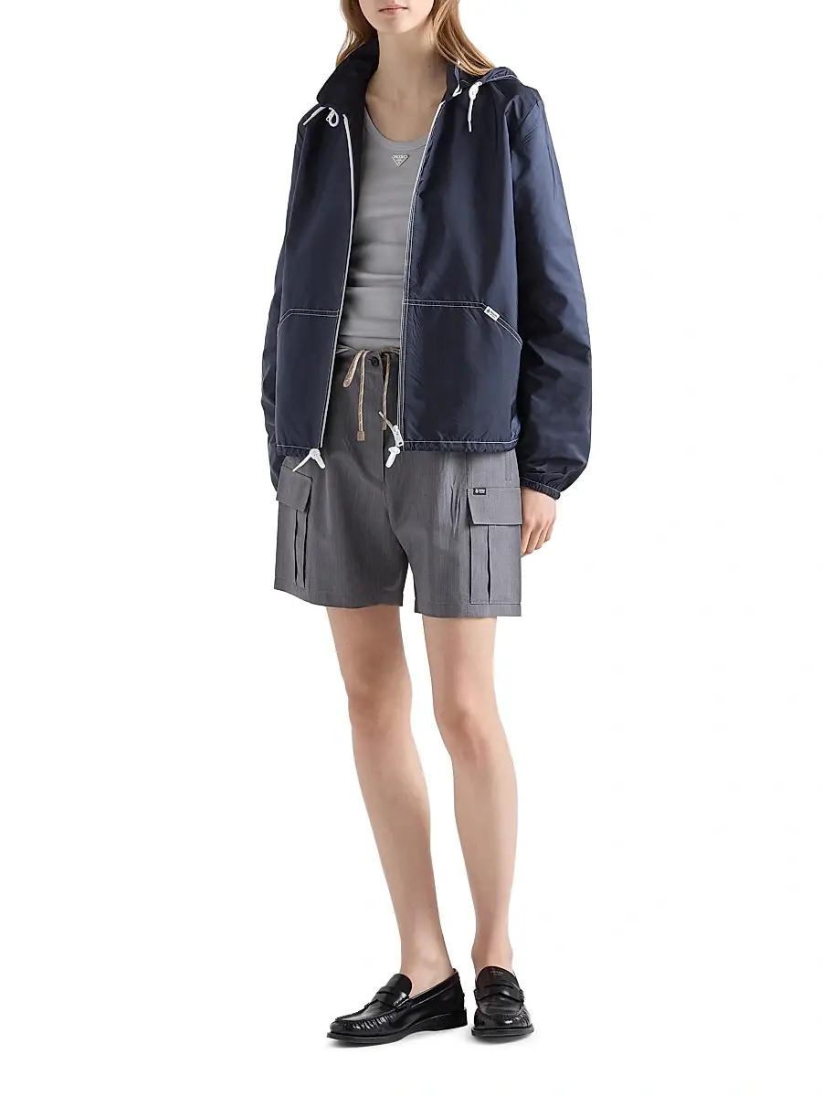 Prada Women's Lightweight Nylon Blouson Jacket | Thumbnail 2 Prada Women's Lightweight Nylon Blouson Jacket | Thumbnail 2