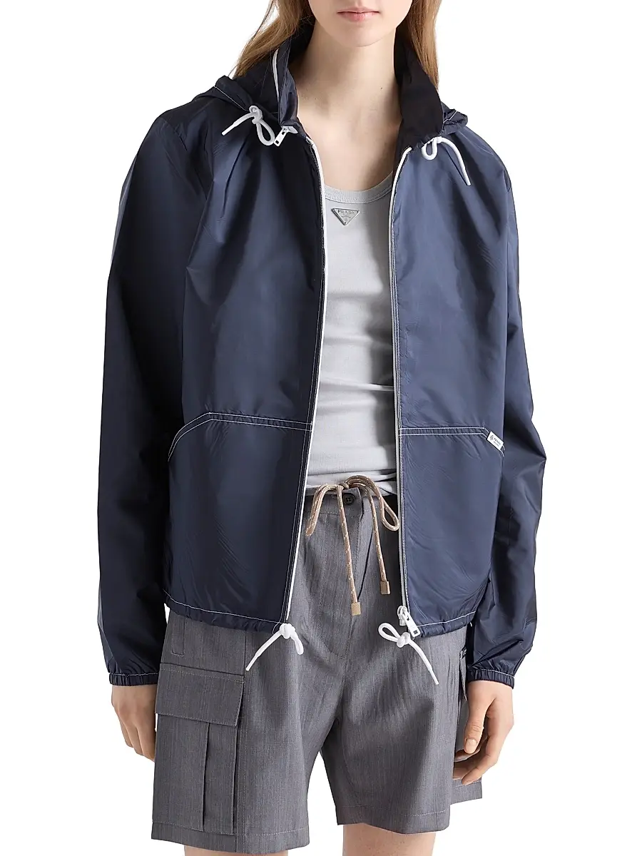 Prada Women's Lightweight Nylon Blouson Jacket | Thumbnail 3 Prada Women's Lightweight Nylon Blouson Jacket | Thumbnail 3