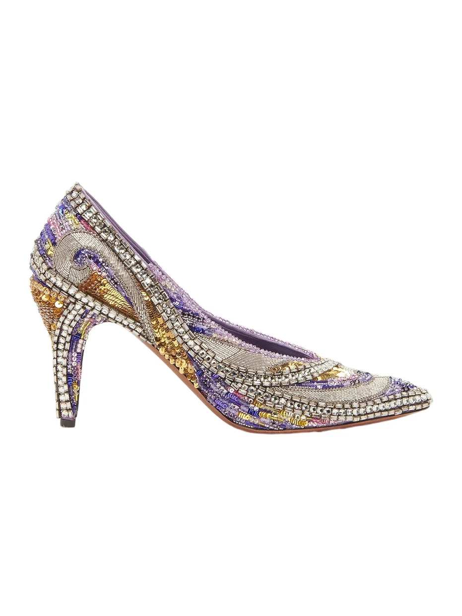 Versace Women's 90MM Embellished Point-Toe Pumps