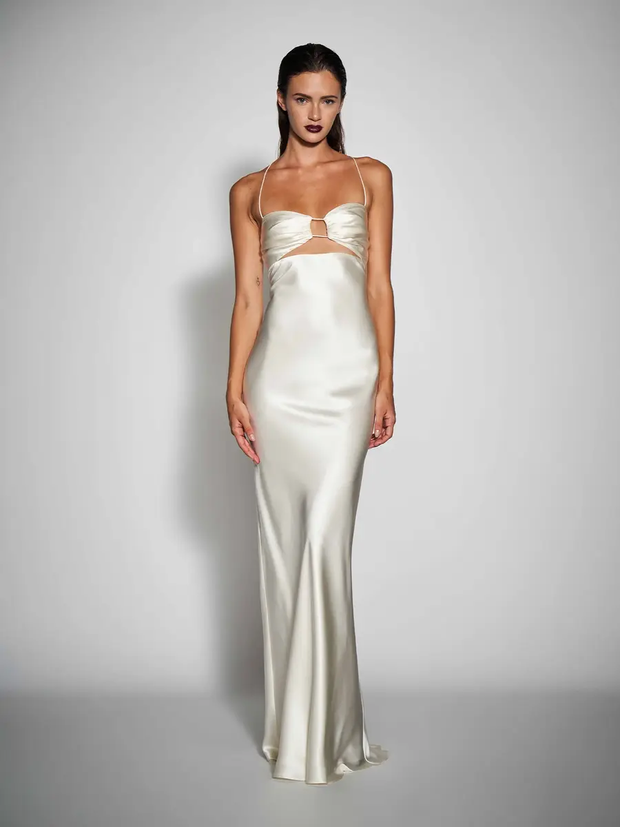 THE SEI Cut-Out Bias Silk Gown | Image 1 THE SEI Cut-Out Bias Silk Gown | Image 1