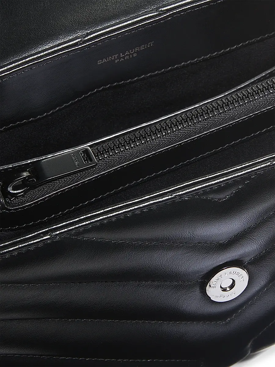 Saint Laurent Women's Loulou Matelassé Leather Shoulder Bag - Noir | Thumbnail 7 Saint Laurent Women's Loulou Matelassé Leather Shoulder Bag - Noir | Thumbnail 7